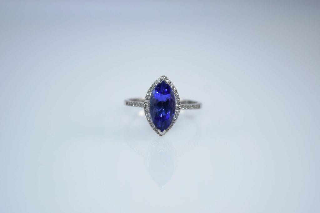Tanzanite stone in A Tanzanite Ring 