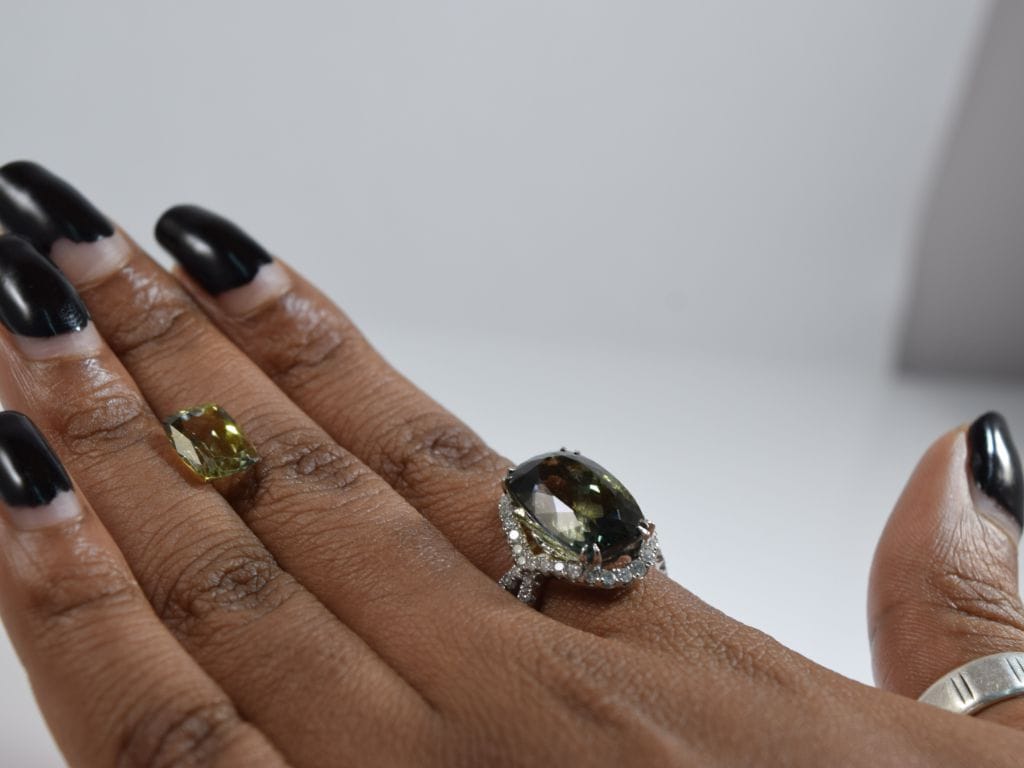 A beautiful fancy tanzanite