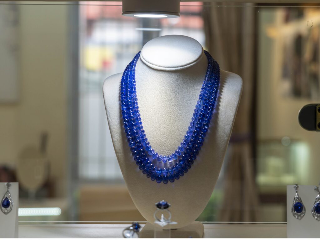 Tanzanite Necklace, the Birthstone of December.
