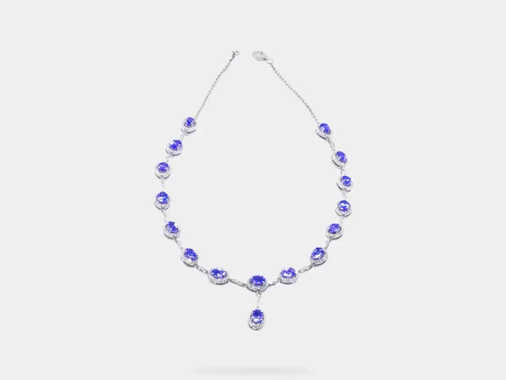 Classic Tanzanite necklace, a timeless piece that embodies the beauty of Tanzanite in a simple yet sophisticated design, perfect for both casual and formal wear