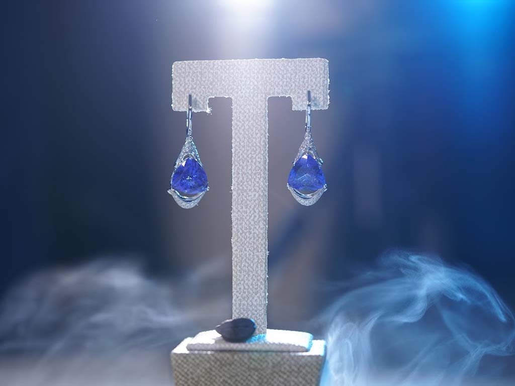 Comparison view showcasing tanzanite earrings price range.
