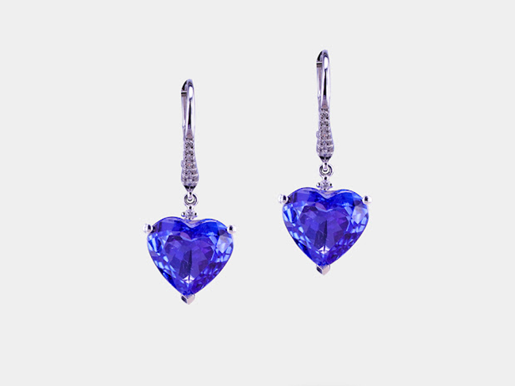 The Heart Shaped Tanzanite Earrings