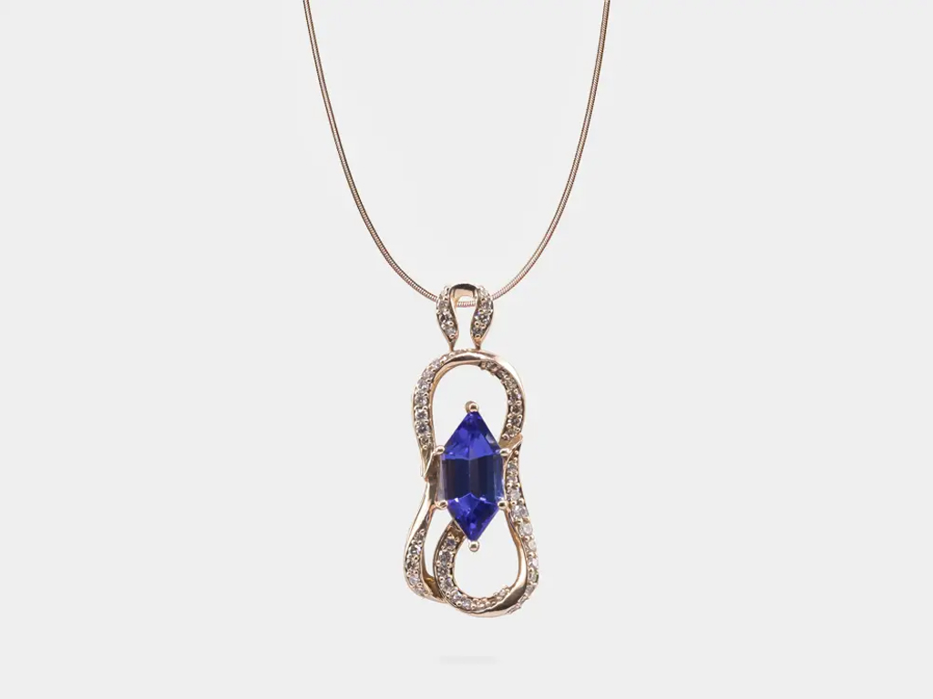 The Blue Hexagon shaped Tanzanite Pendant
